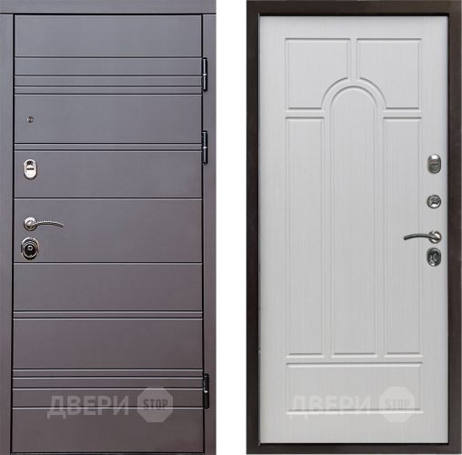 Входная металлическая Дверь Престиж Линия Браун Арка Лиственница белая в Истра