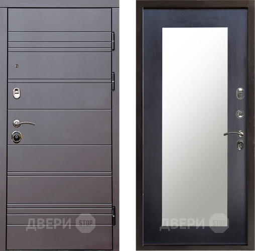 Входная металлическая Дверь Престиж Линия Браун Зеркло Пастораль Венге в Истра