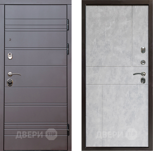 Входная металлическая Дверь Престиж Линия Браун Горизонт Бетон светлый в Истра