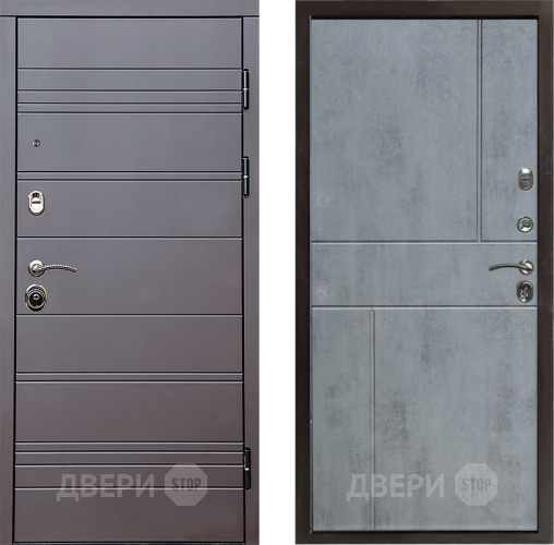 Входная металлическая Дверь Престиж Линия Браун Горизонт Бетон темный в Истра