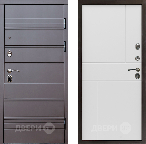 Входная металлическая Дверь Престиж Линия Браун Горизонт Бетон белый в Истра