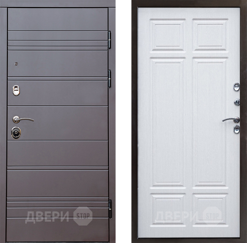 Входная металлическая Дверь Престиж Линия Браун Премиум Лиственница белая в Истра