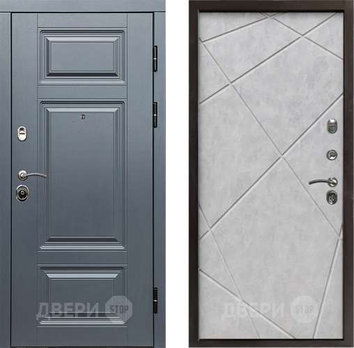 Входная металлическая Дверь Престиж Премиум Лучи Бетон светлый в Истра