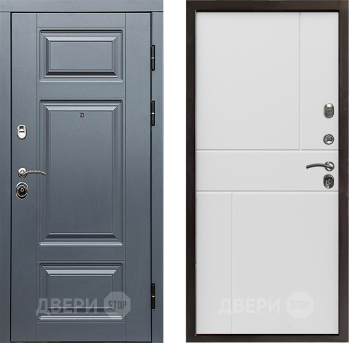 Входная металлическая Дверь Престиж Премиум Горизонт Бетон белый в Истра