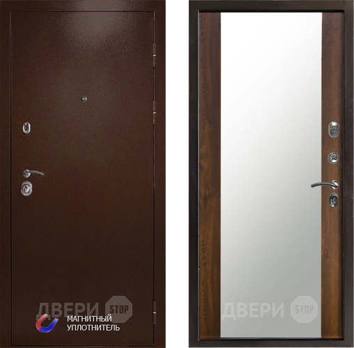 Входная металлическая Дверь Престиж Медь Зеркало Дуб в Истра