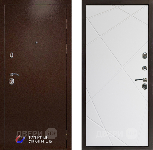 Входная металлическая Дверь Престиж Медь Лучи Бетон белый в Истра