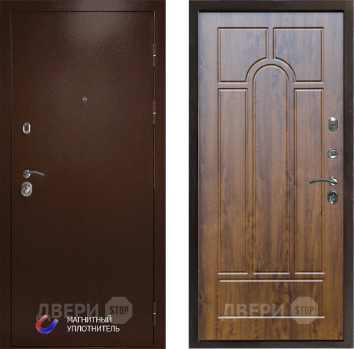 Входная металлическая Дверь Престиж Медь Арка Дуб в Истра