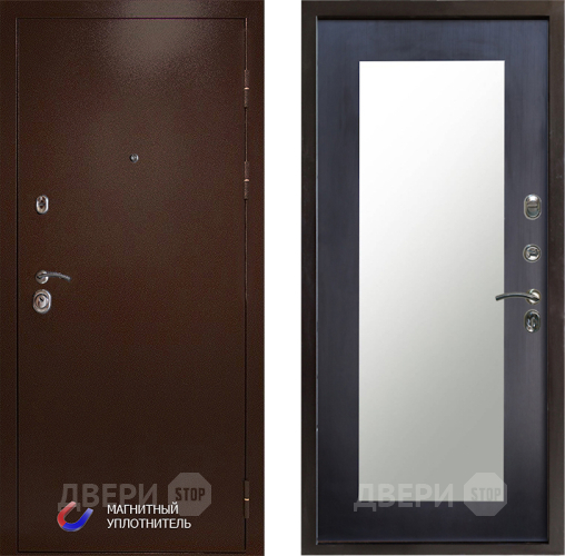 Входная металлическая Дверь Престиж Медь Зеркло Пастораль Венге в Истра