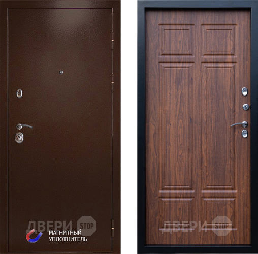 Входная металлическая Дверь Престиж Медь Премиум Орех темный в Истра