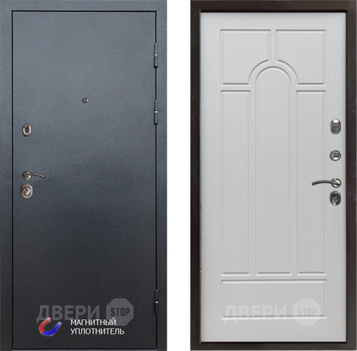 Входная металлическая Дверь Престиж Графит Арка Лиственница белая в Истра