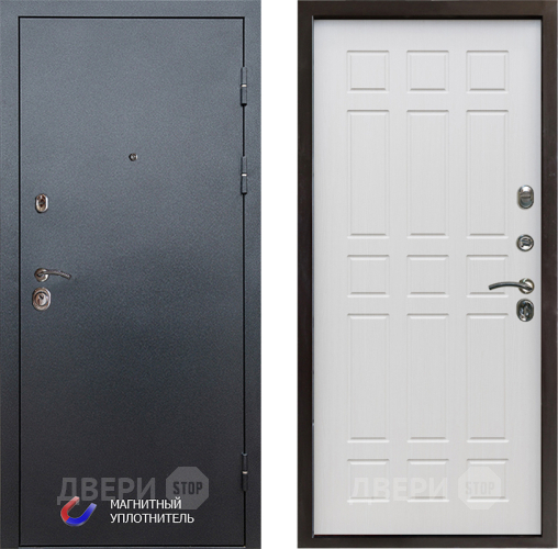 Входная металлическая Дверь Престиж Графит Спарта Лиственница белая в Истра