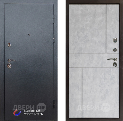 Входная металлическая Дверь Престиж Графит Горизонт Бетон светлый в Истра