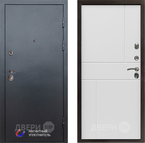 Входная металлическая Дверь Престиж Графит Горизонт Бетон белый в Истра