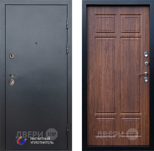Входная металлическая Дверь Престиж Графит Премиум Орех темный в Истра
