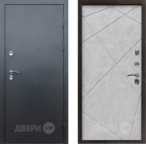 Входная металлическая Дверь Престиж TERMO с терморазрывом Снегирь Серебро Лучи Бетон светлый в Истра