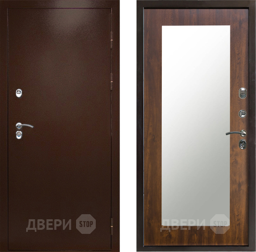 Входная металлическая Дверь Престиж TERMO с терморазрывом Снегирь Медь Зеркало пастораль Дуб в Истра