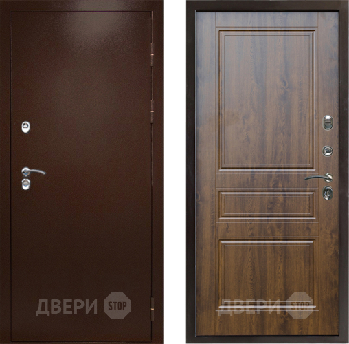 Входная металлическая Дверь Престиж TERMO с терморазрывом Снегирь Медь Классика Дуб в Истра