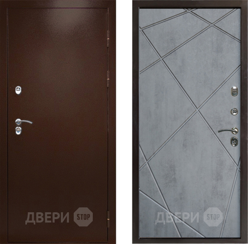 Входная металлическая Дверь Престиж TERMO с терморазрывом Снегирь Медь Лучи Бетон темный в Истра