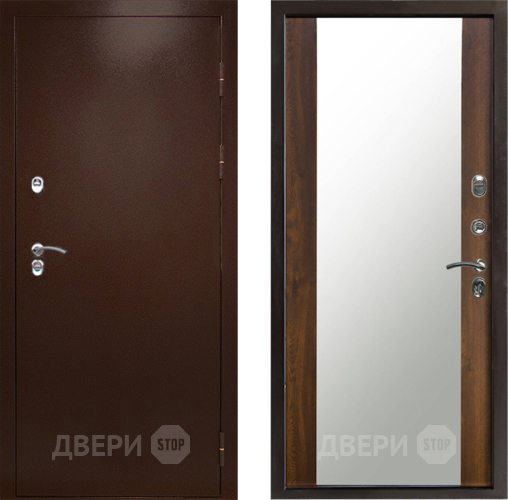 Входная металлическая Дверь Престиж TERMO с терморазрывом Снегирь Медь Зеркало Дуб в Истра