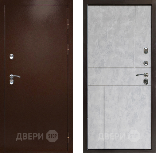 Входная металлическая Дверь Престиж TERMO с терморазрывом Снегирь Медь Горизонт Бетон светлый в Истра