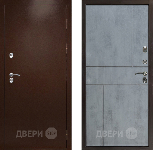 Входная металлическая Дверь Престиж TERMO с терморазрывом Снегирь Медь Горизонт Бетон темный в Истра