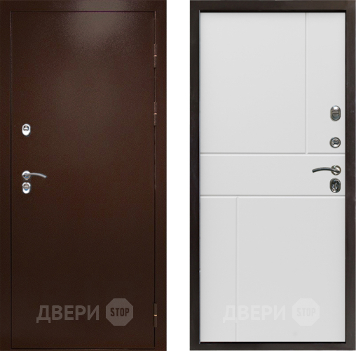Входная металлическая Дверь Престиж TERMO с терморазрывом Снегирь Медь Горизонт Бетон белый в Истра