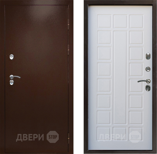 Входная металлическая Дверь Престиж TERMO с терморазрывом Снегирь Медь Престиж Белое дерево в Истра