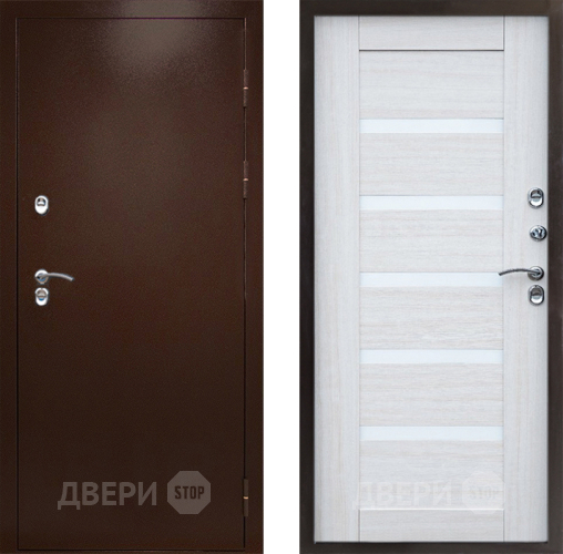 Входная металлическая Дверь Престиж TERMO с терморазрывом Снегирь Медь Царга Лиственница белая в Истра