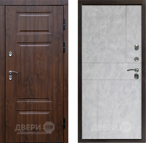 Входная металлическая Дверь Престиж TERMO с терморазрывом Премиум Орех Горизонт Бетон светлый в Истра