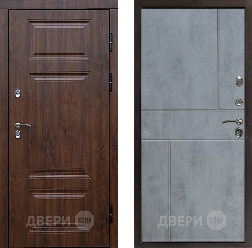 Входная металлическая Дверь Престиж TERMO с терморазрывом Премиум Орех Горизонт Бетон темный в Истра