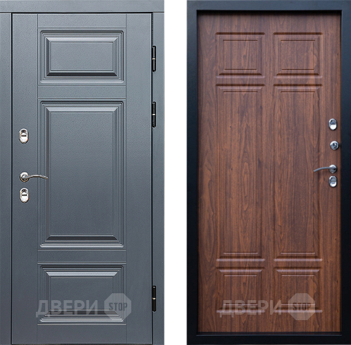 Входная металлическая Дверь Престиж TERMO с терморазрывом Премиум Грэй Премиум Орех темный в Истра