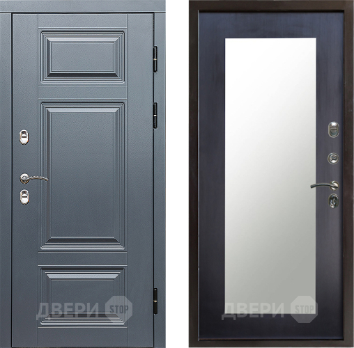 Входная металлическая Дверь Престиж TERMO с терморазрывом Премиум Грэй Зеркало пастораль Венге в Истра