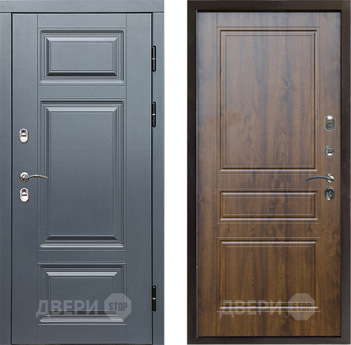 Входная металлическая Дверь Престиж TERMO с терморазрывом Премиум Грэй Классика Дуб в Истра