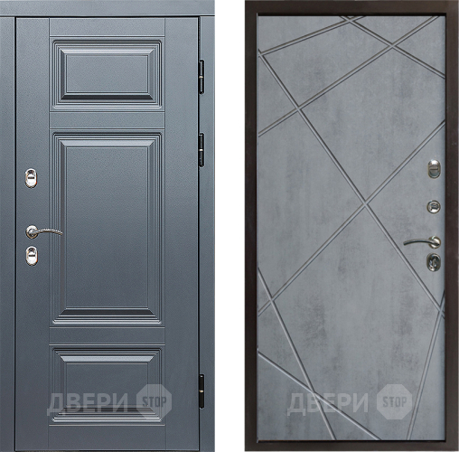 Дверь Престиж TERMO с терморазрывом Премиум Грэй Лучи Бетон темный в Истра