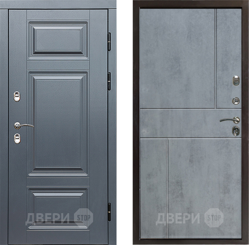 Входная металлическая Дверь Престиж TERMO с терморазрывом Премиум Грэй Горизонт Бетон темный в Истра
