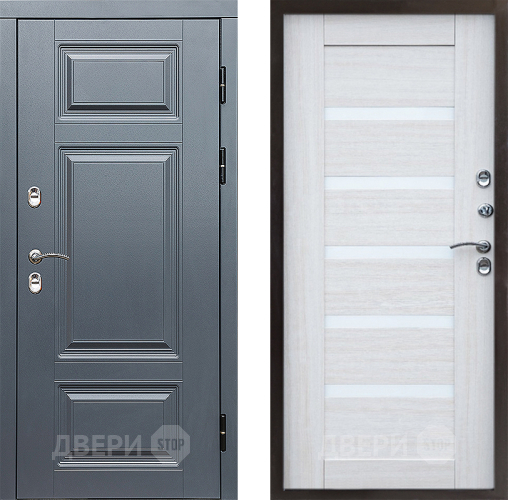 Входная металлическая Дверь Престиж TERMO с терморазрывом Премиум Грэй Царга Лиственница белая в Истра
