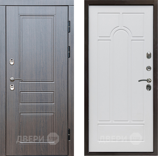 Входная металлическая Дверь Престиж TERMO с терморазрывом Классика Арка Белое дерево в Истра