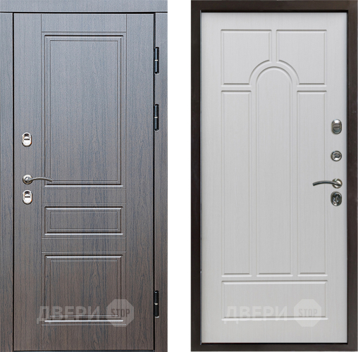 Входная металлическая Дверь Престиж TERMO с терморазрывом Классика Арка Лиственница белая в Истра