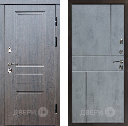 Входная металлическая Дверь Престиж TERMO с терморазрывом Классика Горизонт Бетон темный в Истра