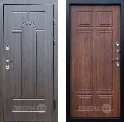 Входная металлическая Дверь Престиж TERMO с терморазрывом Арка Премиум Орех темный в Истра