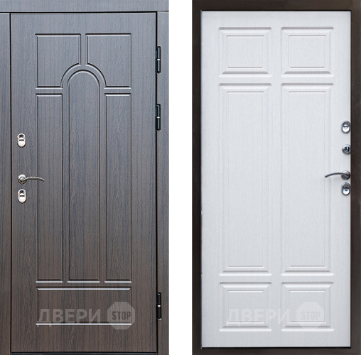 Входная металлическая Дверь Престиж TERMO с терморазрывом Арка Премиум Лиственница белая в Истра