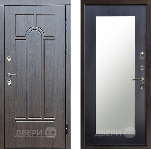 Входная металлическая Дверь Престиж TERMO с терморазрывом Арка Зеркало пастораль Венге в Истра