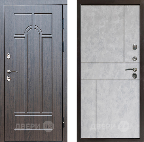 Входная металлическая Дверь Престиж TERMO с терморазрывом Арка Горизонт Бетон светлый в Истра