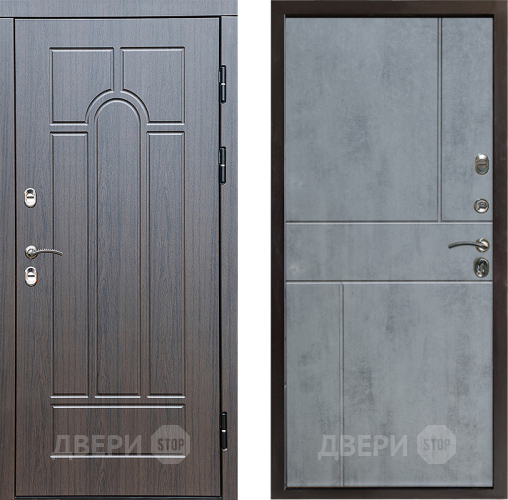 Входная металлическая Дверь Престиж TERMO с терморазрывом Арка Горизонт Бетон темный в Истра