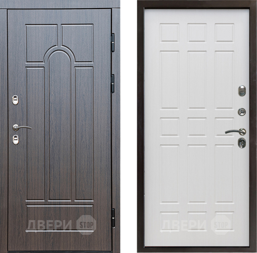 Входная металлическая Дверь Престиж TERMO с терморазрывом Арка Спарта Лиственница белая в Истра