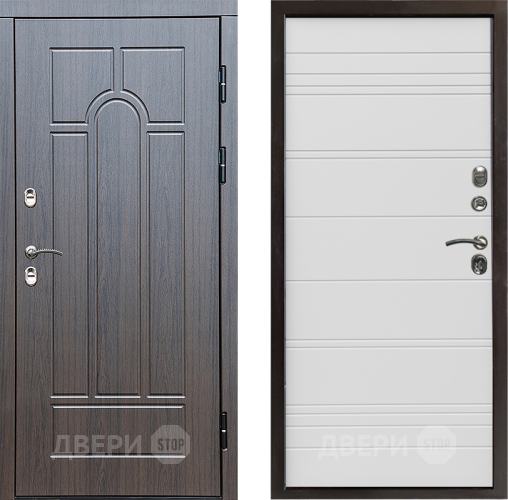 Входная металлическая Дверь Престиж TERMO с терморазрывом Арка Line Белый в Истра