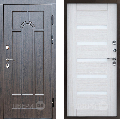 Входная металлическая Дверь Престиж TERMO с терморазрывом Арка Царга Лиственница белая в Истра