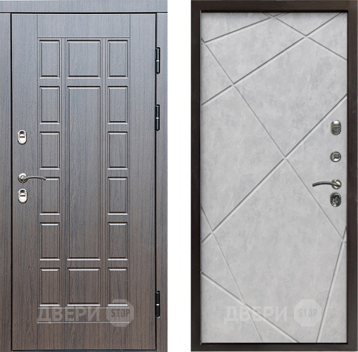 Входная металлическая Дверь Престиж TERMO с терморазрывом Престиж Лучи Бетон светлый в Истра