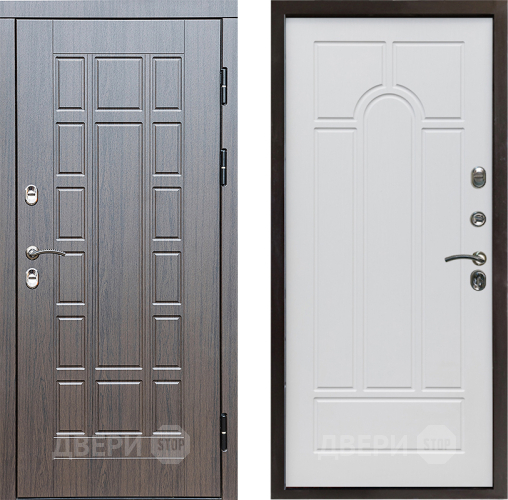 Входная металлическая Дверь Престиж TERMO с терморазрывом Престиж Арка Белое дерево в Истра