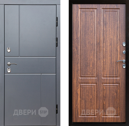 Входная металлическая Дверь Престиж TERMO с терморазрывом Горизонт Грэй Премиум Орех светлый в Истра